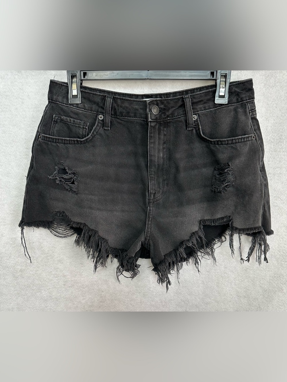 Forever 21 Black Distressed Jean Shorts